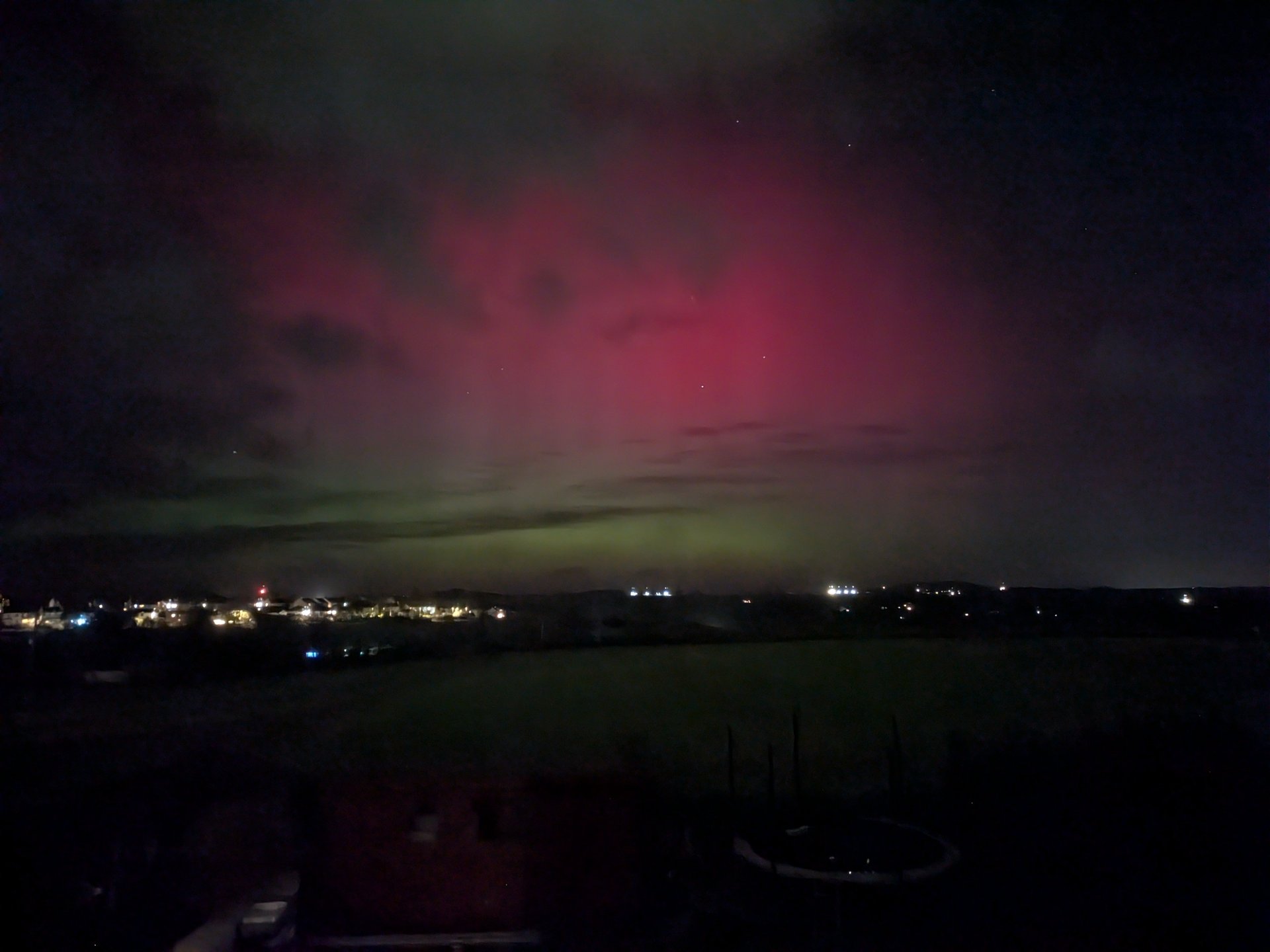 Northern lights in Cornwall